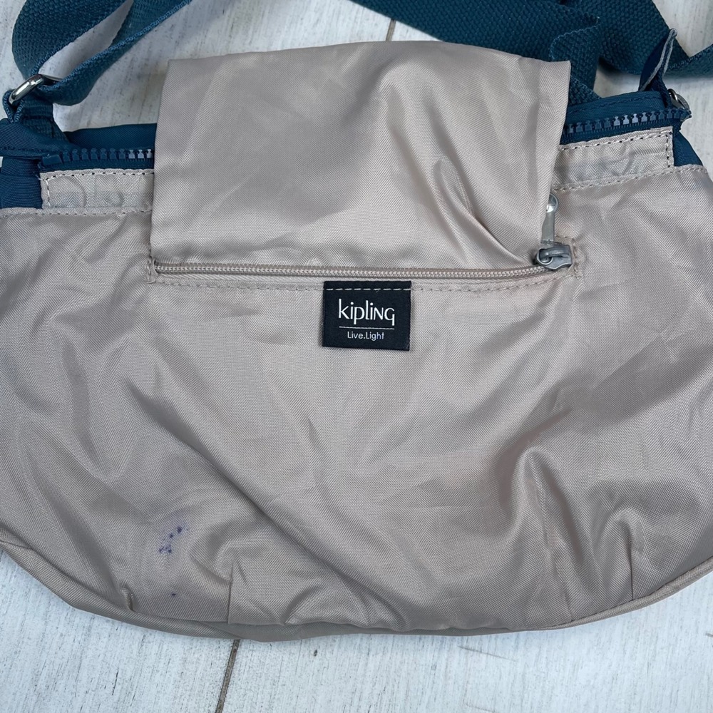 Kipling Crossbody Bag Teal Blue S/M Excellent Nylon Travel Shoulder Bag - Picture 11 of 16